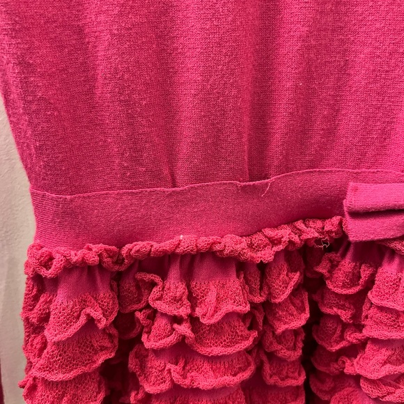 RED Valentino Long-Sleeve Ruffle-Skirt Dress, Fuchsia - Picture 7 of 15